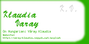 klaudia varay business card